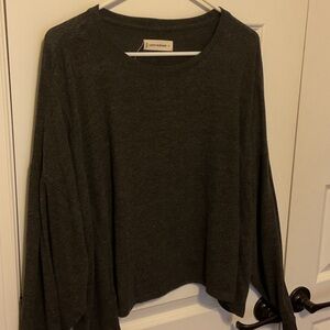 Lucky Brand Dark Gray Oversized Crop Knit Top